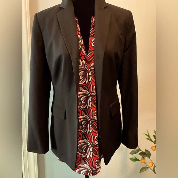 LOFT Floral Blouse Split-Neck Work Top Large Flowers Pop of Color PopOver Tunic - Picture 5 of 10